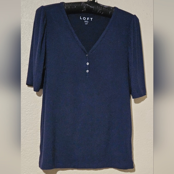 Loft Ribbed Henley Tee - Picture 2 of 3